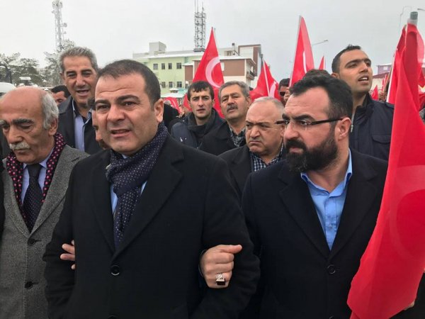 Van Erciş'te düzenlenen Teröre Karşı Birlik Yürüyüşü